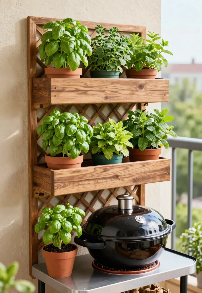10 Balcony Grill Ideas for Easy Outdoor Cooking in Small Spaces 2. Vertical Planter Grills 0