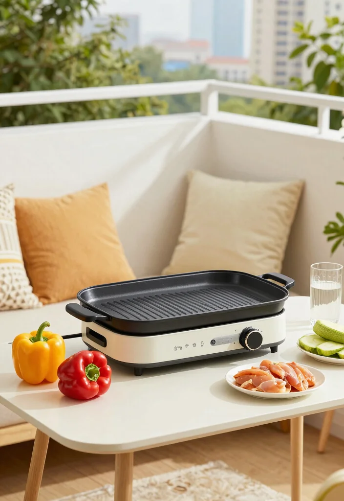 10 Balcony Grill Ideas for Easy Outdoor Cooking in Small Spaces 3. Electric Grills for Convenience 0