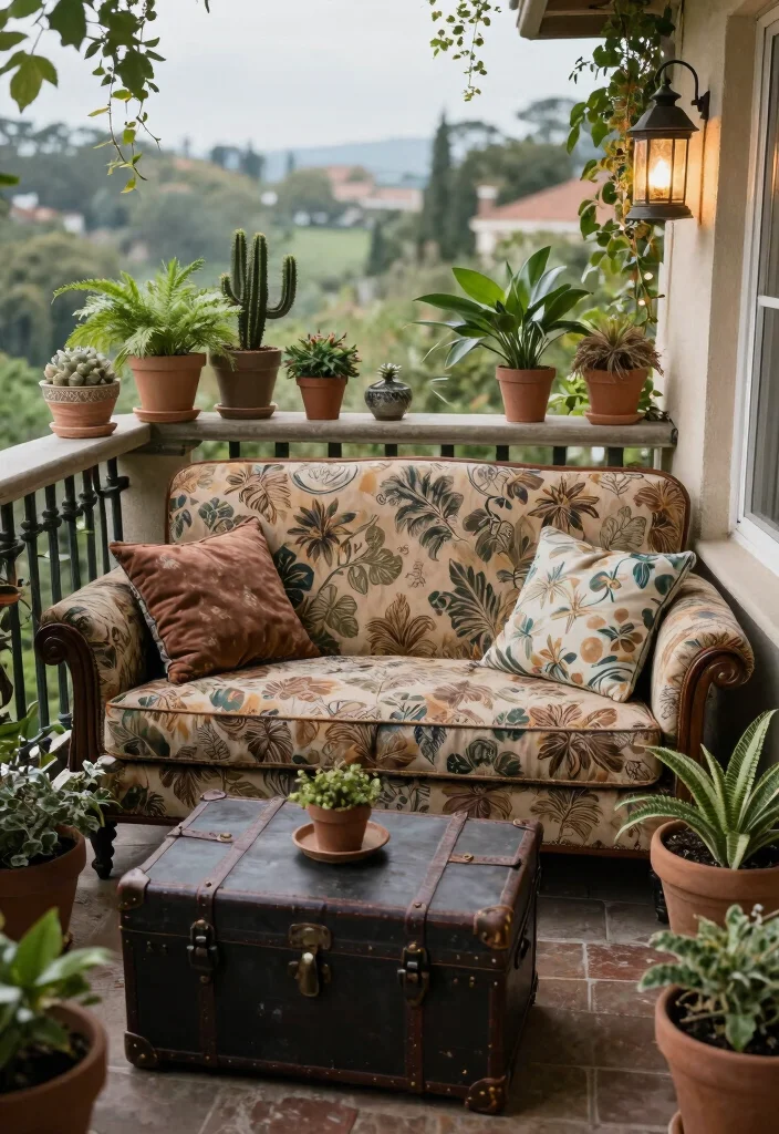 10 Balcony Sofa Ideas for Comfortable Outdoor Lounging 34 10 Balcony Sofa Ideas for Comfortable Outdoor Lounging 4. Vintage Style Sofas for a Touch of Charm 0