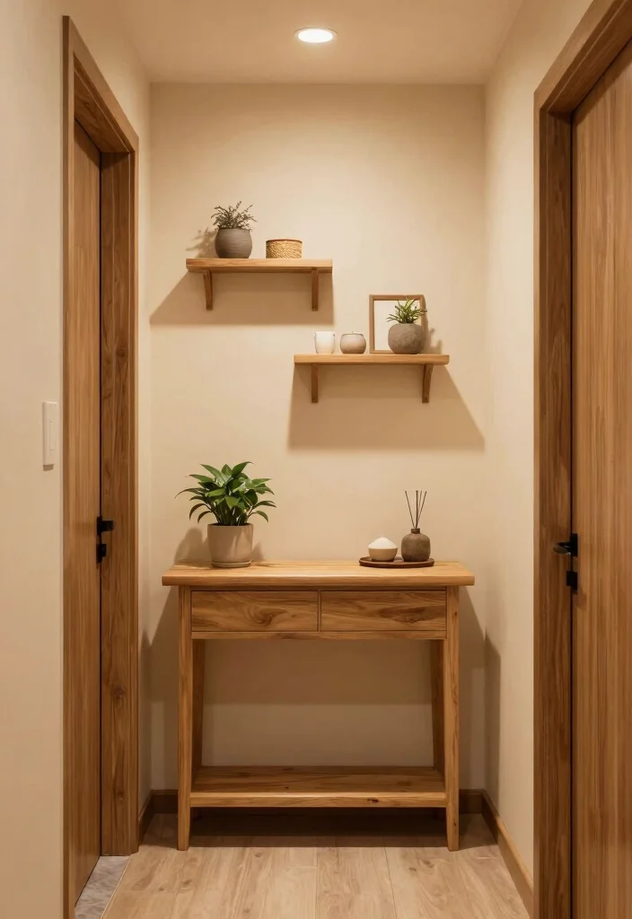 10 Beige Hallway Ideas for Soft Neutral Styling 25 10 Beige Hallway Ideas for Soft Neutral Styling 5. Warm Wood Accents 0