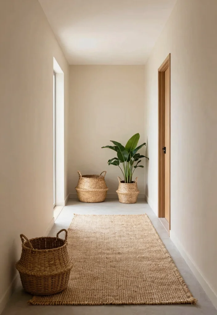 10 Beige Hallway Ideas for Soft Neutral Styling 27 10 Beige Hallway Ideas for Soft Neutral Styling 7. Natural Elements with Beige 0