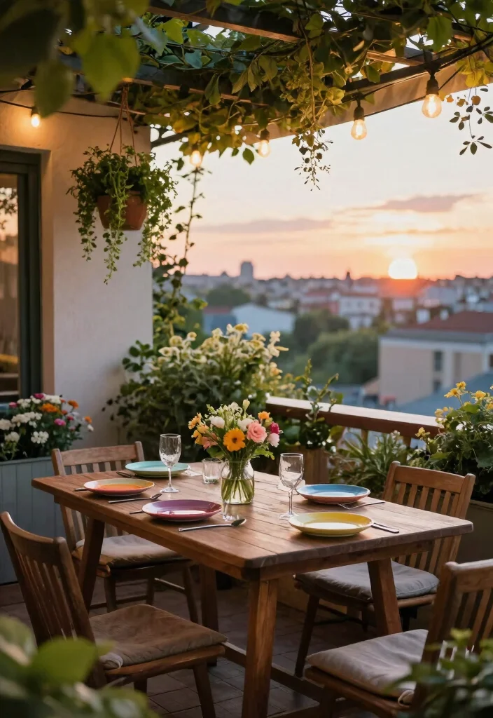 10 Cosy Balcony Ideas Perfect for Evening Relaxation 27 10 Cosy Balcony Ideas Perfect for Evening Relaxation 7. Open Air Dining 0