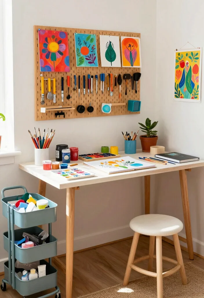 10 Desk Corner Ideas to Use Awkward Room Spaces 36 10 Desk Corner Ideas to Use Awkward Room Spaces 6. Creative Art Station Desk 0