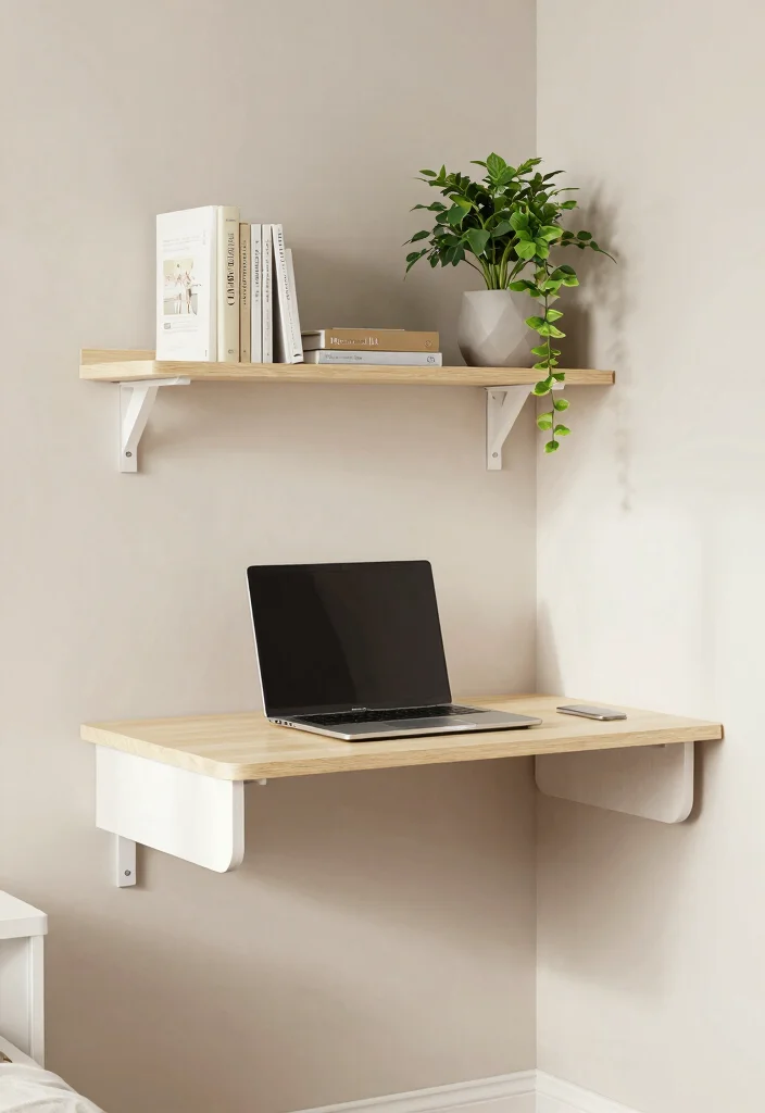 10 Desk Corner Ideas to Use Awkward Room Spaces 49 10 Desk Corner Ideas to Use Awkward Room Spaces 9. Wall Mounted Desk 0