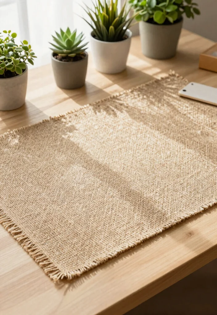 10 Desk Covering Ideas to Keep Work Areas Tidy 5. Natural Fiber Desk Covers 0