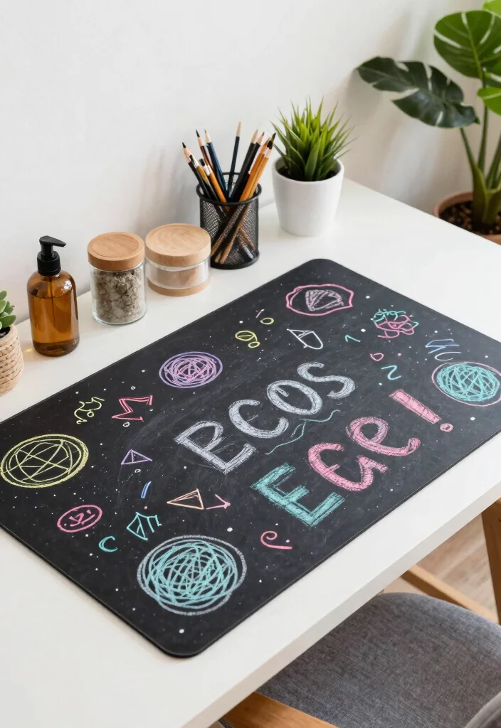 10 Desk Covering Ideas to Keep Work Areas Tidy 6. Chalkboard Desk Mats 0