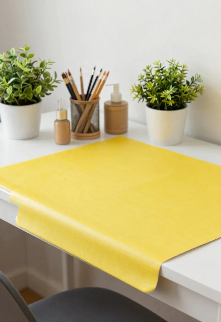 10 Desk Covering Ideas to Keep Work Areas Tidy 7. Linoleum Desk Covers 0