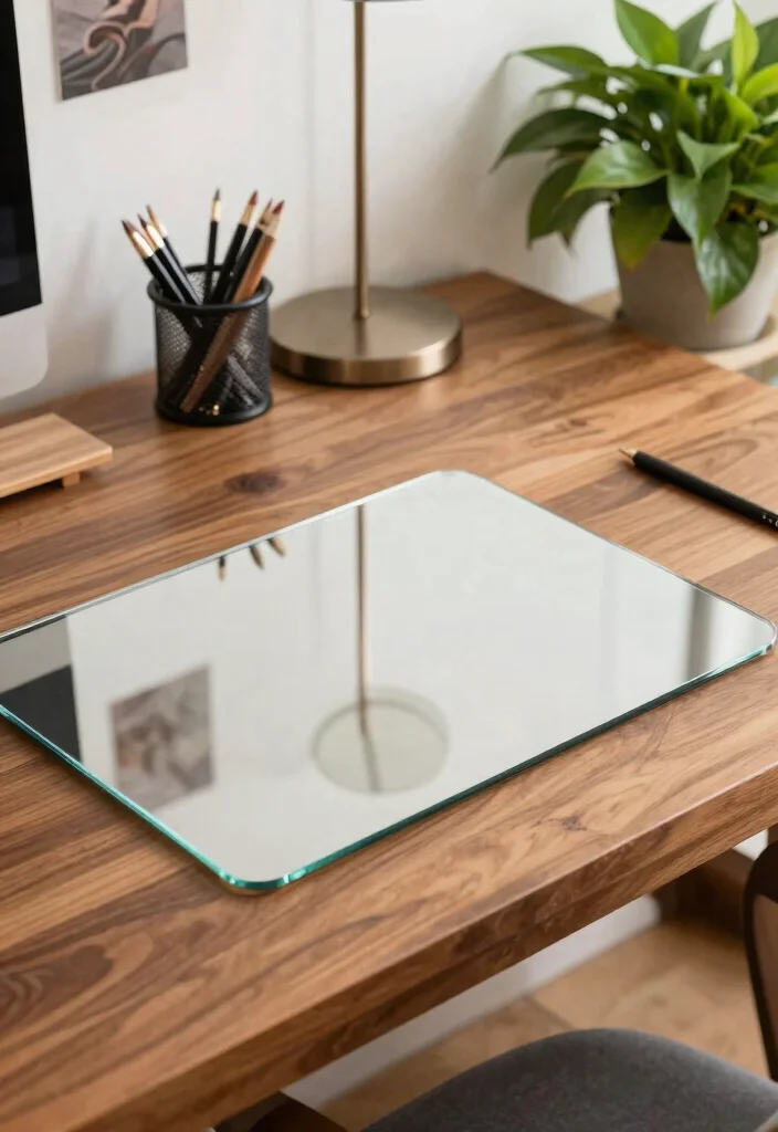 10 Desk Covering Ideas to Keep Work Areas Tidy 8. Glass Desk Pads 0