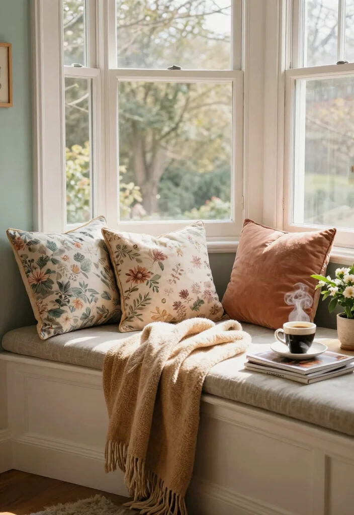 10 Dining Room Bay Window Ideas for Light Filled Seating 1. Plush Cushion Haven 0