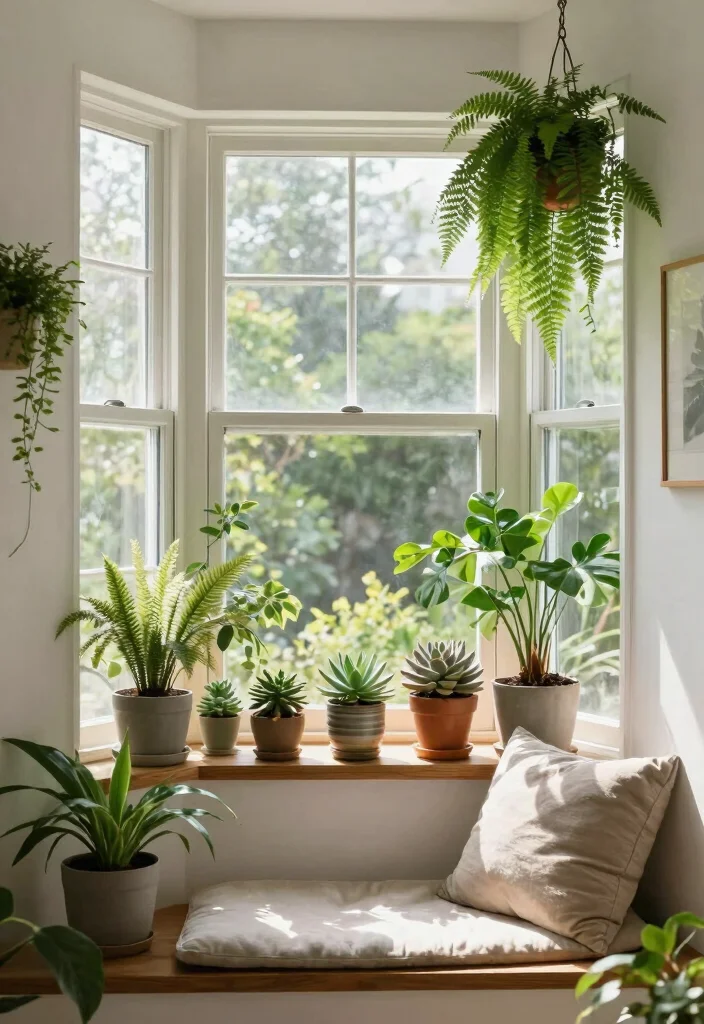 10 Dining Room Bay Window Ideas for Light Filled Seating 2. Botanical Escape 0