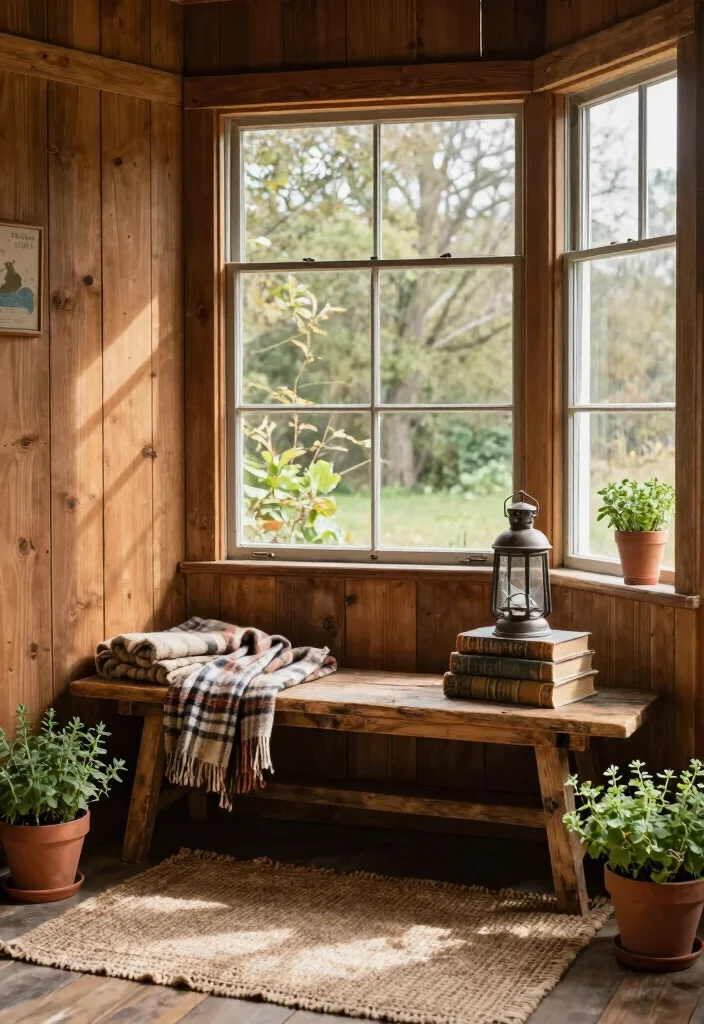 10 Dining Room Bay Window Ideas for Light Filled Seating 4. Rustic Farmhouse Touch 0