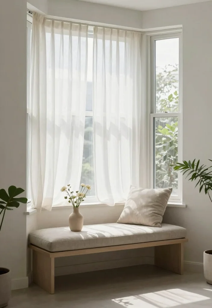 10 Dining Room Bay Window Ideas for Light Filled Seating 5. Minimalist Zen 0