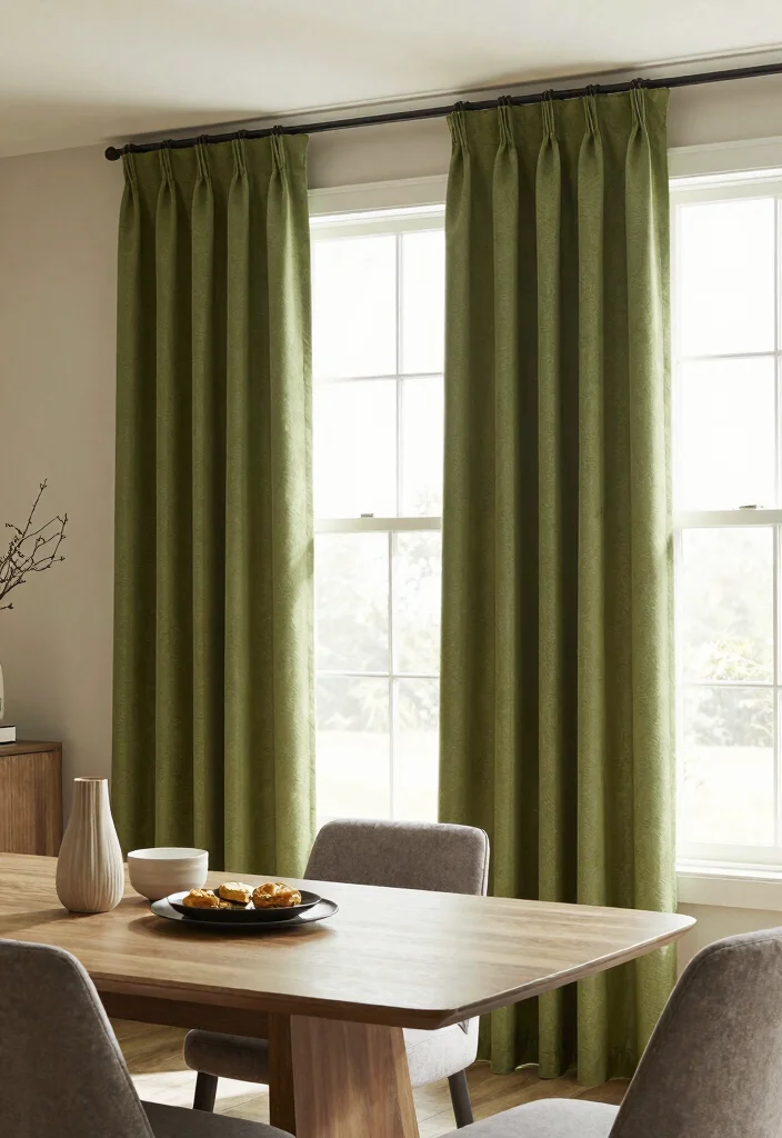 10 Dining Room Curtain Ideas for Soft Filtered Light 60 10 Dining Room Curtain Ideas for Soft Filtered Light 10. Custom Made Curtains from Sustainable Sources 0