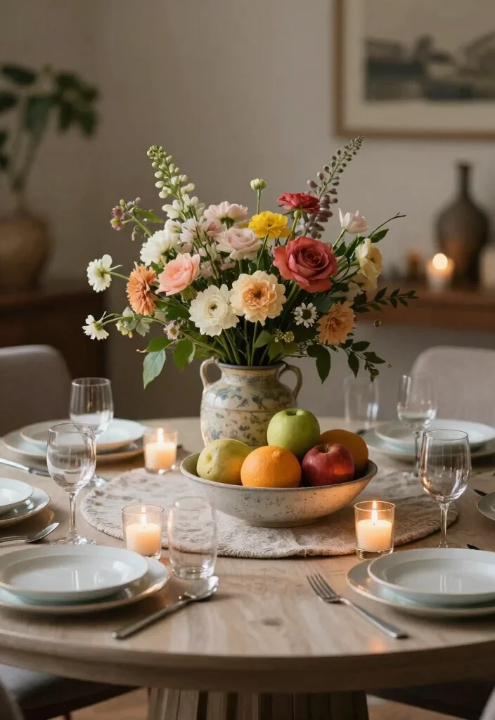 10 Dining Room Ideas with Round Tables That Feel Intimate 2. Create an Inviting Centerpiece 0