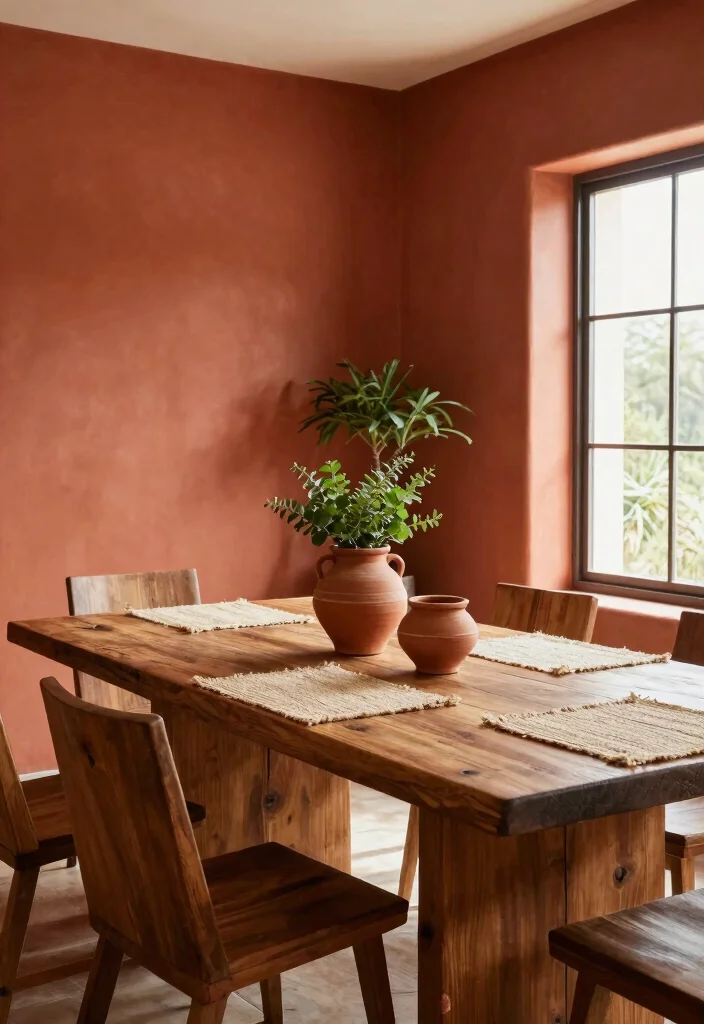 10 Dining Room Paint Ideas That Set the Mood 24 10 Dining Room Paint Ideas That Set the Mood 4. Warm Terracotta 0