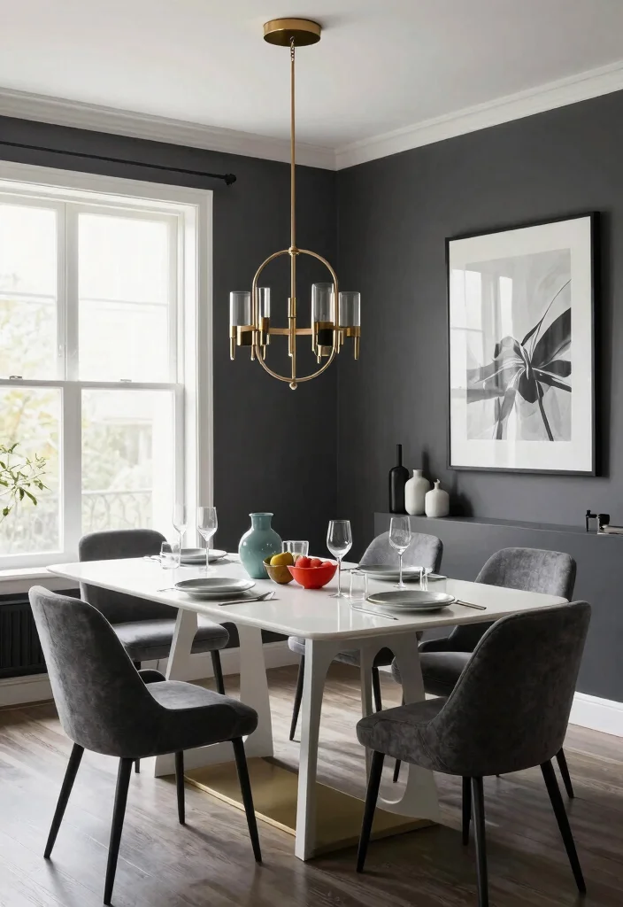 10 Dining Room Paint Ideas That Set the Mood 25 10 Dining Room Paint Ideas That Set the Mood 5. Bold Charcoal 0