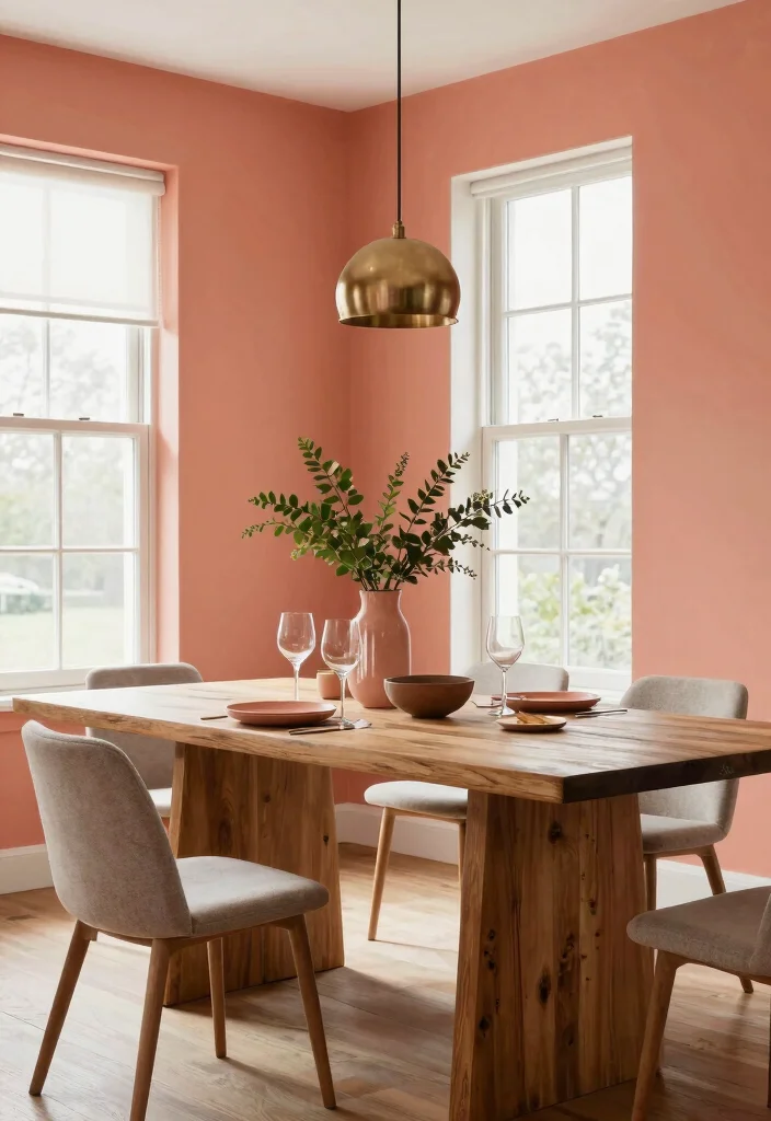 10 Dining Room Paint Ideas That Set the Mood 59 10 Dining Room Paint Ideas That Set the Mood 9. Muted Coral 0