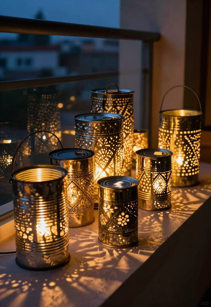 10 Diwali Balcony Lighting Ideas for Festive Evening Glow 50 10 Diwali Balcony Lighting Ideas for Festive Evening Glow 10. Upcycled Tin Can Lanterns 0