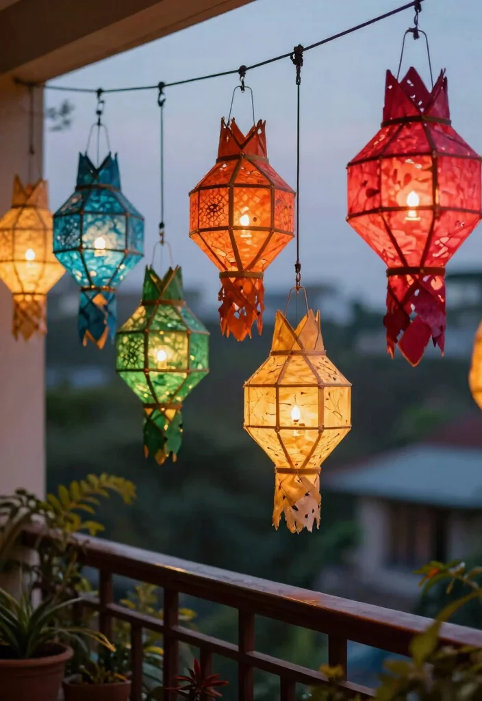 10 Diwali Balcony Lighting Ideas for Festive Evening Glow 12 10 Diwali Balcony Lighting Ideas for Festive Evening Glow 2. Eco Friendly Lanterns 0