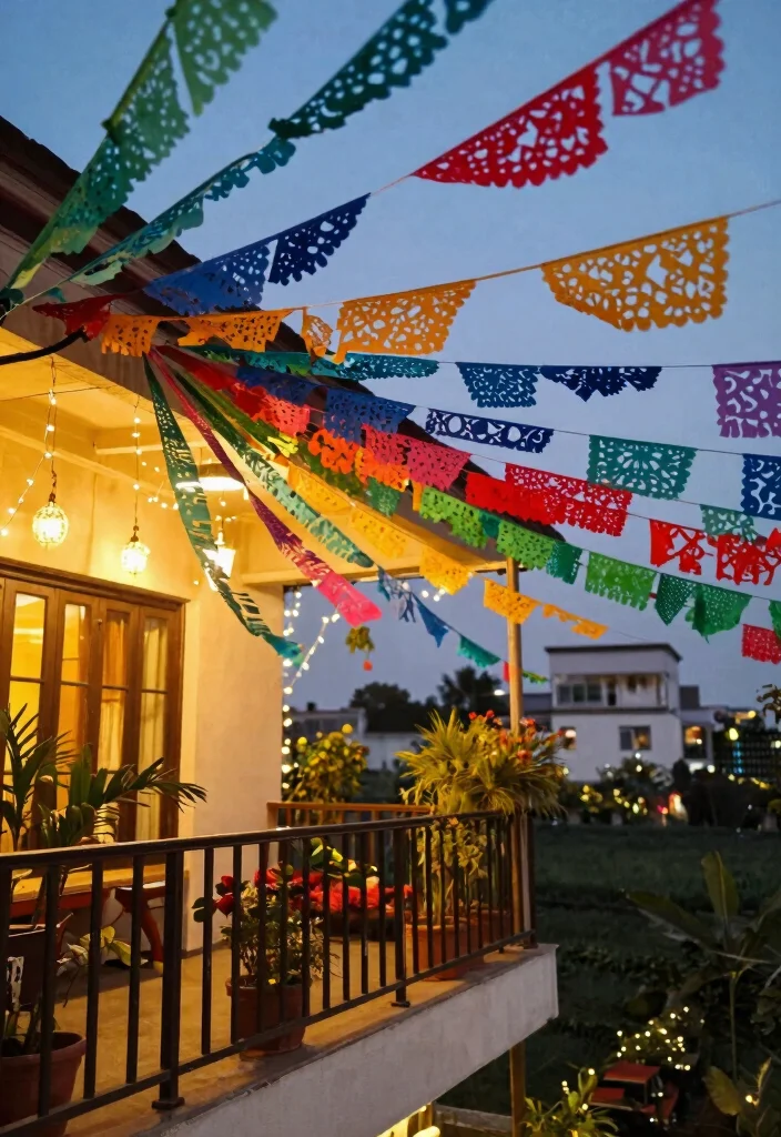 10 Diwali Balcony Lighting Ideas for Festive Evening Glow 25 10 Diwali Balcony Lighting Ideas for Festive Evening Glow 5. Colorful Paper Streamers 0