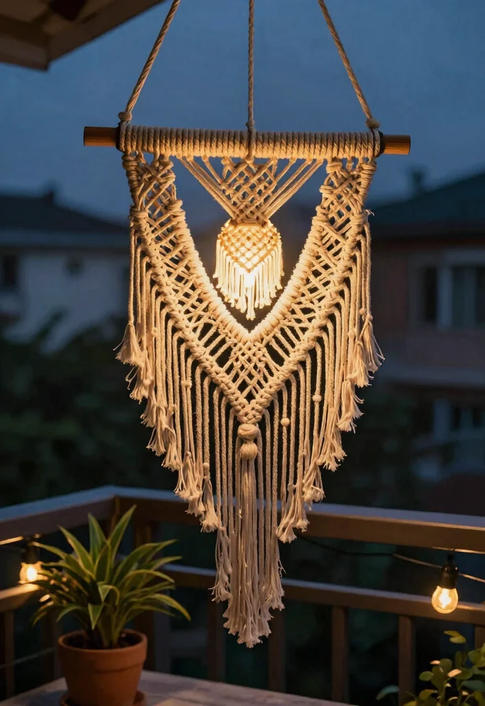 10 Diwali Balcony Lighting Ideas for Festive Evening Glow 27 10 Diwali Balcony Lighting Ideas for Festive Evening Glow 7. DIY Macram Light Hanger 0