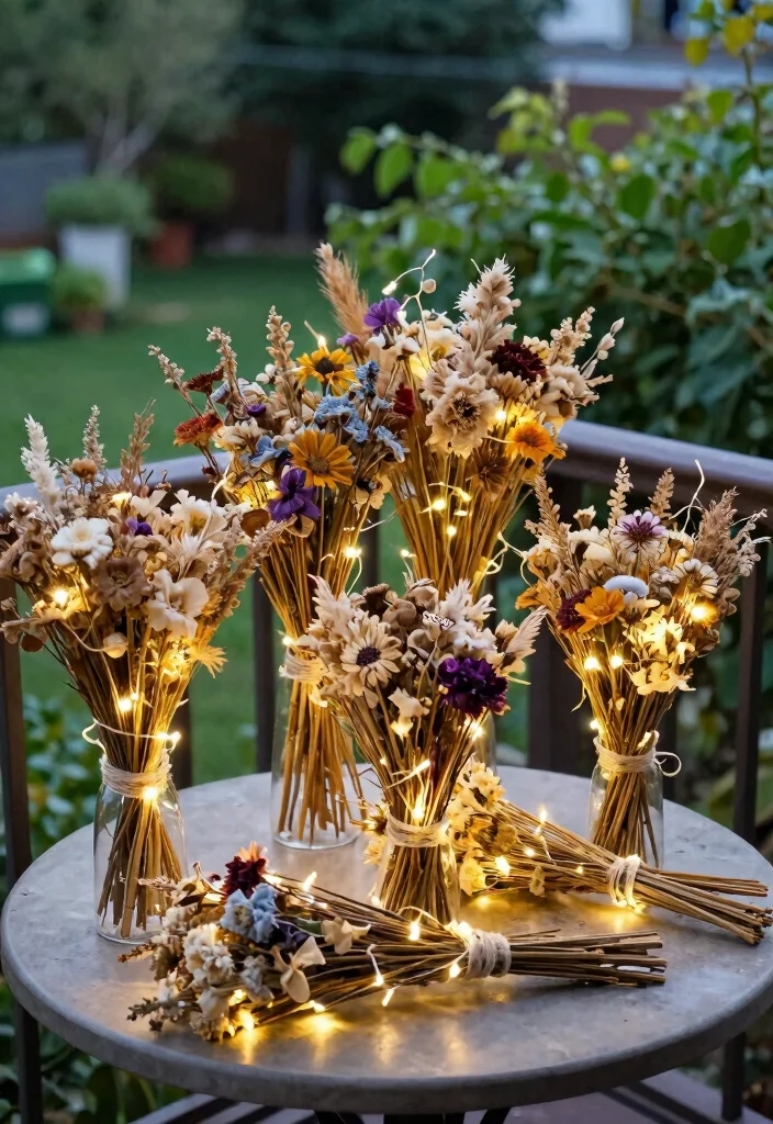 10 Diwali Balcony Lighting Ideas for Festive Evening Glow 38 10 Diwali Balcony Lighting Ideas for Festive Evening Glow 8. Dried Flower Bouquets with Lights 0