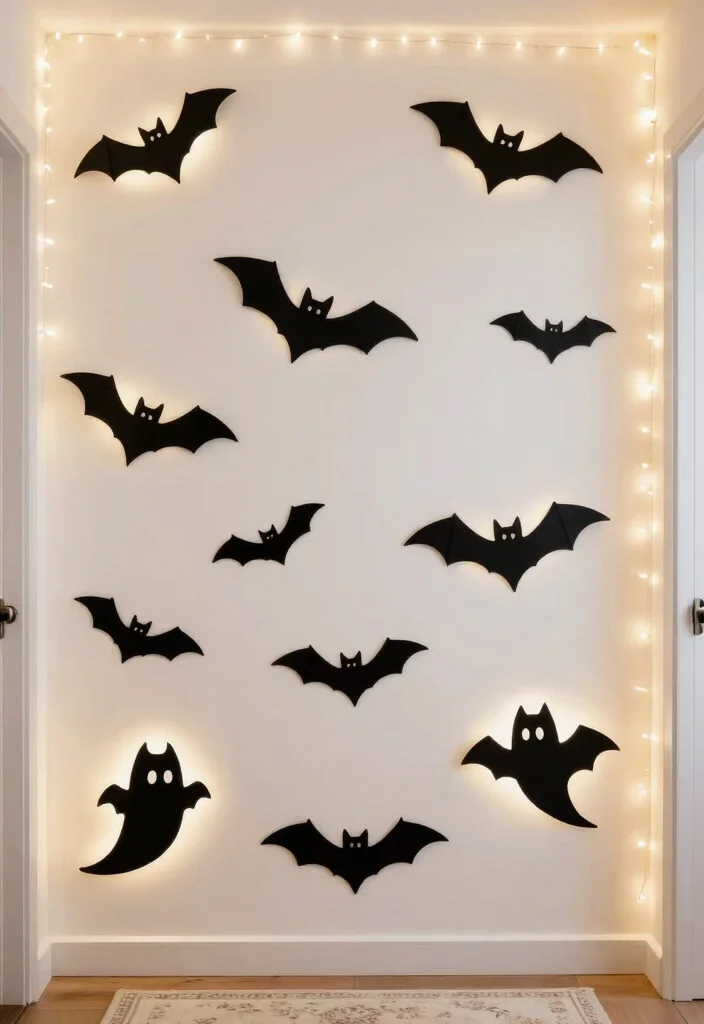 10 Halloween Hallway Ideas for Subtle Spooky Decor 2. Subtle Spooky Silhouettes 0
