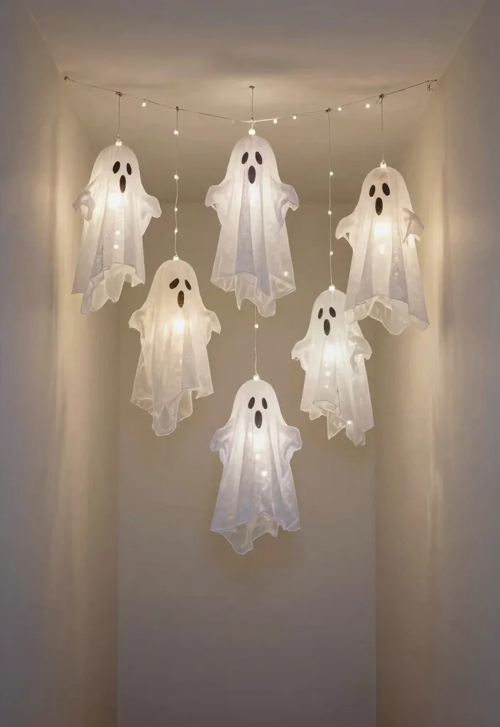 10 Halloween Hallway Ideas for Subtle Spooky Decor 3. Ghostly Garlands 0