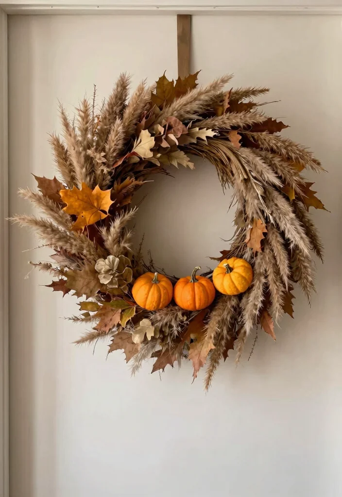 10 Halloween Hallway Ideas for Subtle Spooky Decor 4. Elegant Autumn Wreaths 0