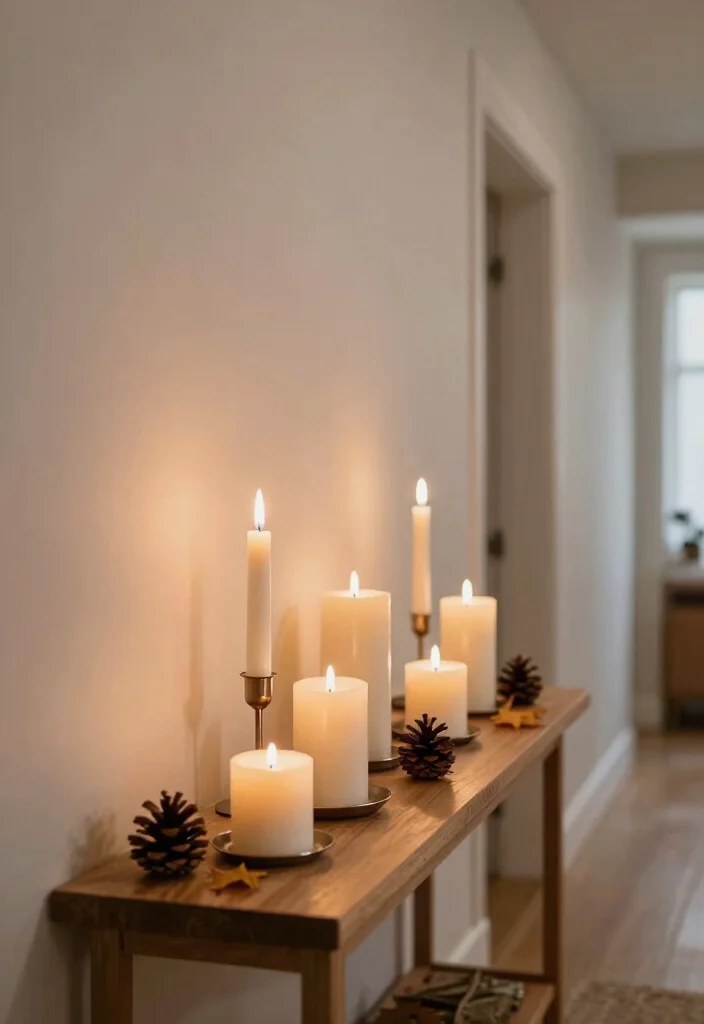 10 Halloween Hallway Ideas for Subtle Spooky Decor 6. Candle Displays 0