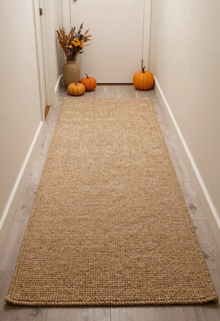 10 Halloween Hallway Ideas for Subtle Spooky Decor 8. Soft Textured Rugs 0
