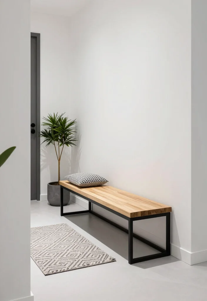 10 Hallway Bench Ideas for Seating and Shoe Storage 3. Modern Minimalist Bench 0