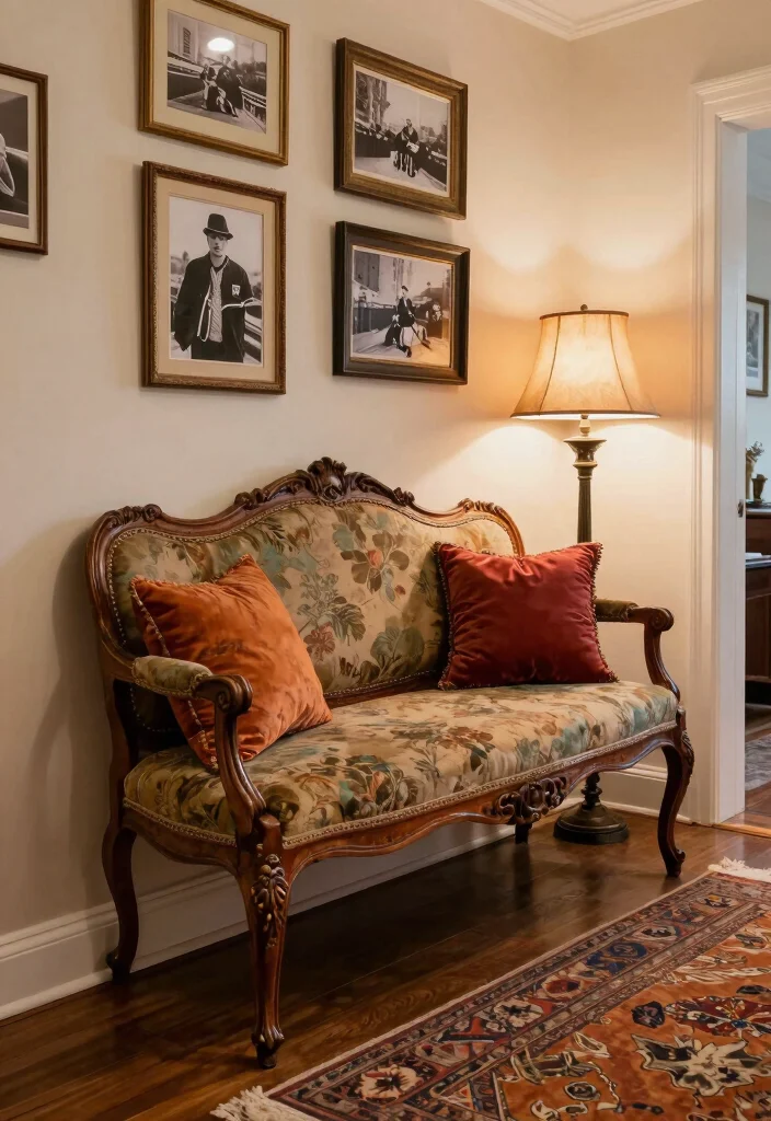 10 Hallway Bench Ideas for Seating and Shoe Storage 5. Vintage Charm Bench 0