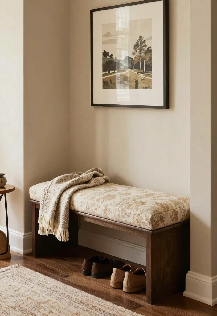 10 Hallway Bench Ideas for Seating and Shoe Storage 7. Upholstered Bench with Storage 0