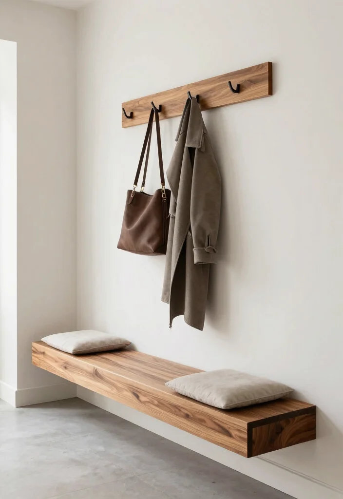 10 Hallway Bench Ideas for Seating and Shoe Storage 9. Floating Bench 0
