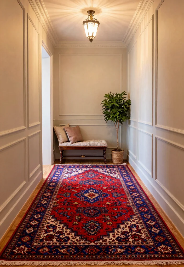 10 Hallway Carpet Ideas for Warmth and Comfort 13 10 Hallway Carpet Ideas for Warmth and Comfort 3. Vintage Inspired Persian Rugs 0
