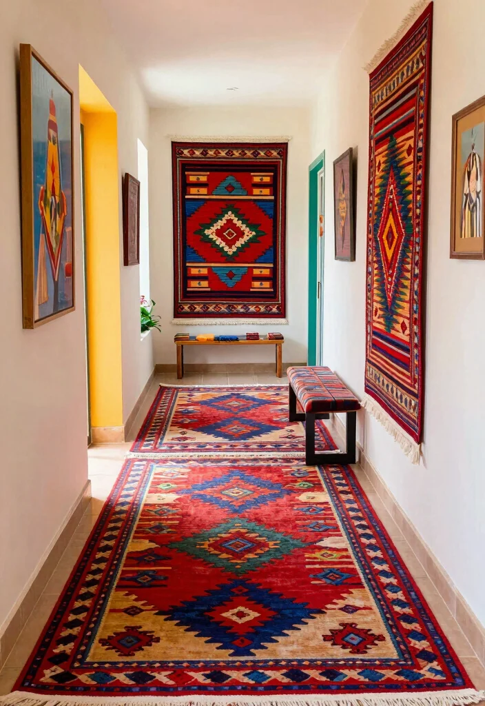 10 Hallway Carpet Ideas for Warmth and Comfort 35 10 Hallway Carpet Ideas for Warmth and Comfort 5. Colorful Kilim Rugs 0
