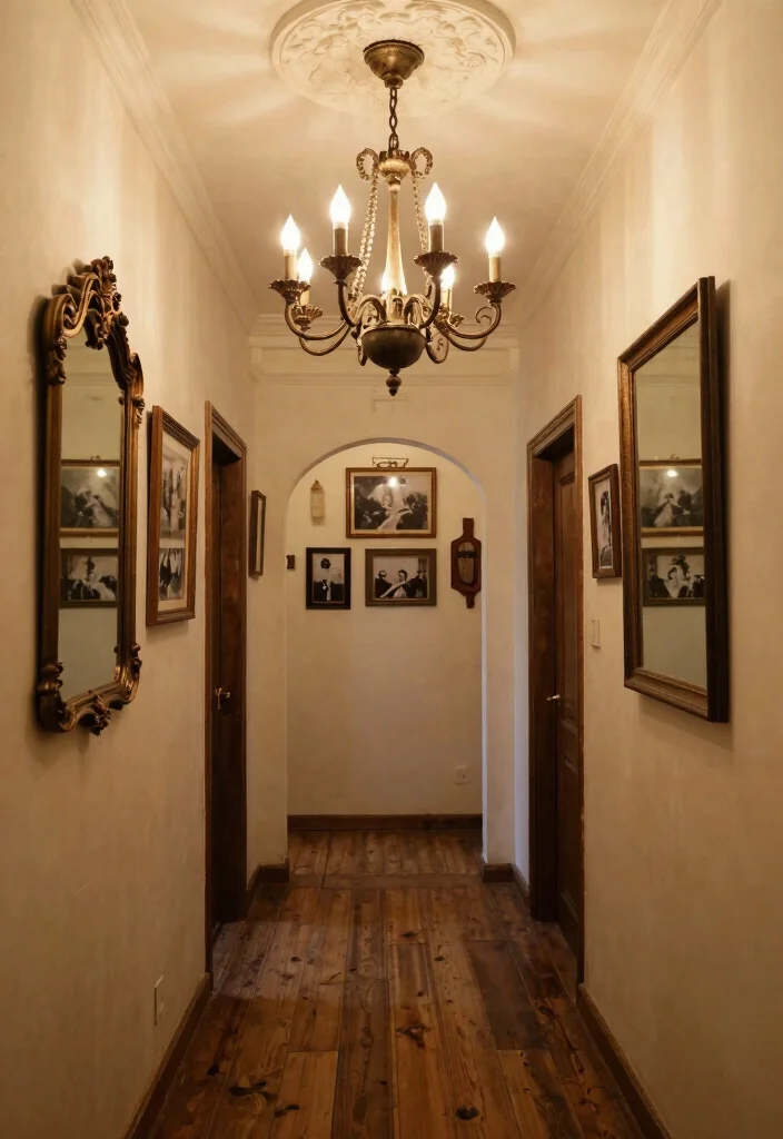 10 Hallway Ceiling Ideas for Better Lighting Impact 4. Vintage Fixtures for Nostalgic Charm 0