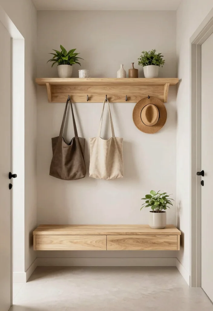 10 Hallway Seating Ideas for Welcoming Entrances 2. Wall Mounted Benches 0