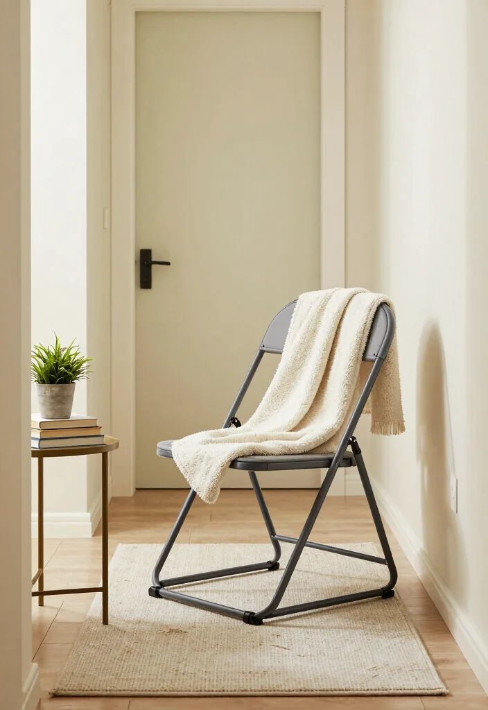 10 Hallway Seating Ideas for Welcoming Entrances 8. Folding Chairs for Flexibility 0