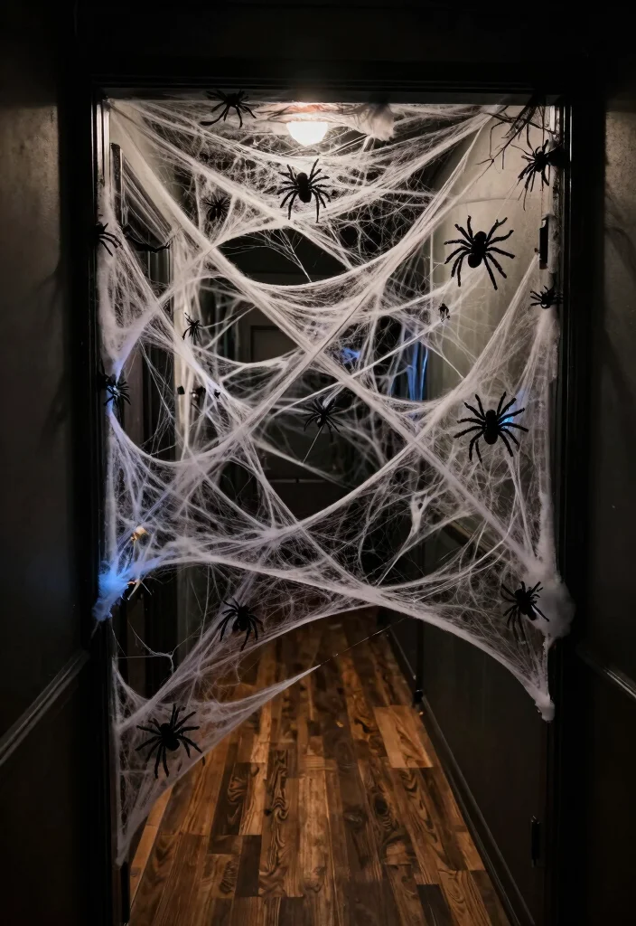 10 Haunted Hallway Ideas for Themed Decor Fun 34 10 Haunted Hallway Ideas for Themed Decor Fun 4. Spooky Spider Webs 0