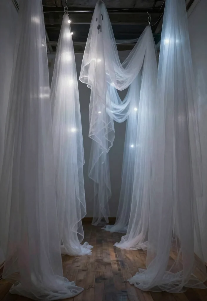 10 Haunted Hallway Ideas for Themed Decor Fun 58 10 Haunted Hallway Ideas for Themed Decor Fun 8. Ethereal Ghostly Drapes 0