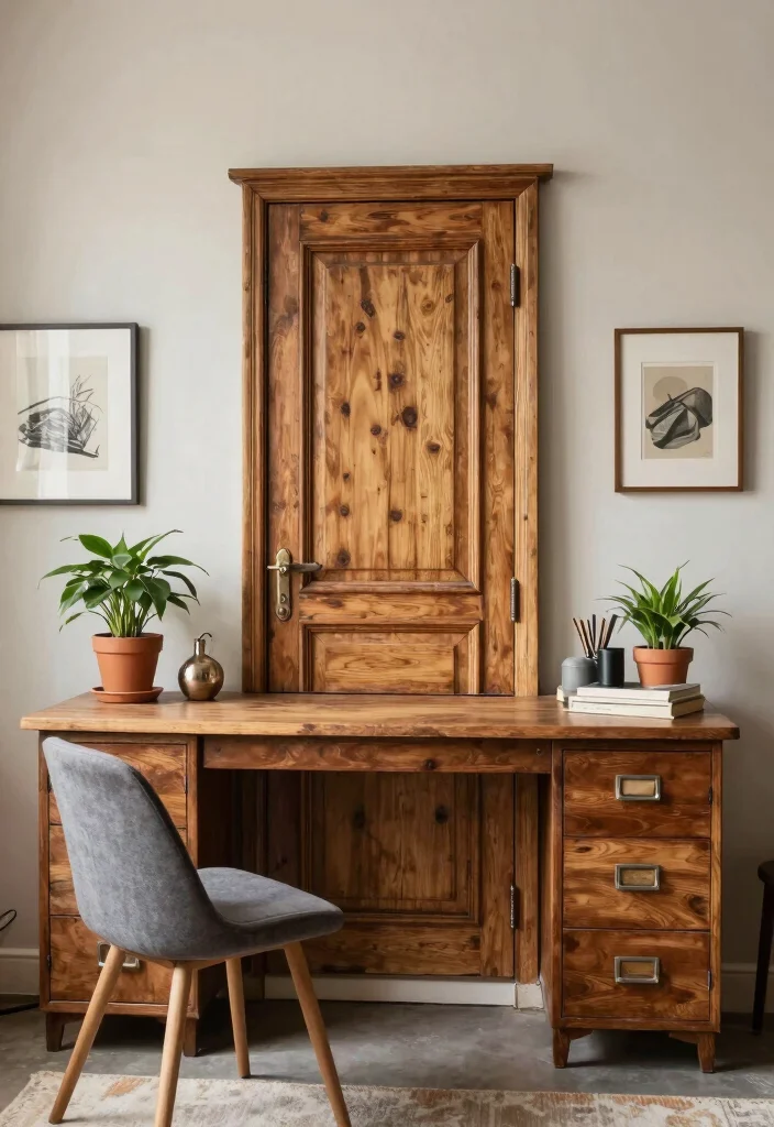 10 Homemade Desk Ideas with Simple DIY Charm 16 10 Homemade Desk Ideas with Simple DIY Charm 6. Upcycled Door Desk 0