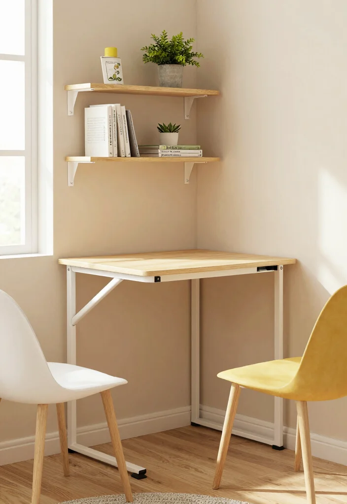 10 Homemade Desk Ideas with Simple DIY Charm 28 10 Homemade Desk Ideas with Simple DIY Charm 8. Foldable Desk for Small Spaces 0