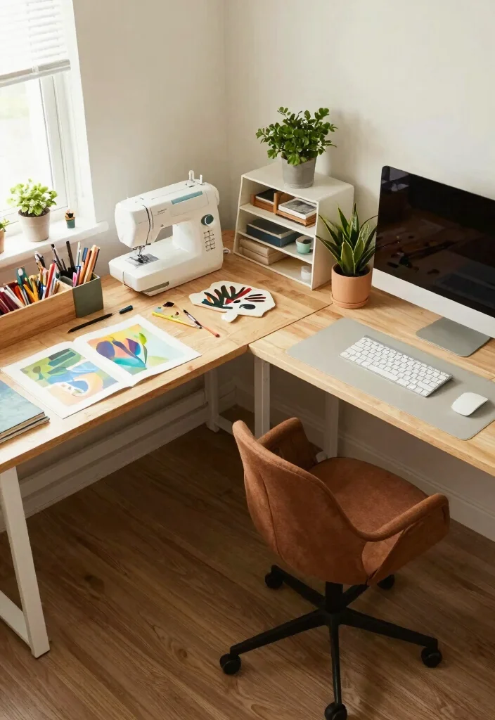 10 Long Desk Ideas for Shared or Creative Work 34 10 Long Desk Ideas for Shared or Creative Work 4. Multi Functional Workspace 0