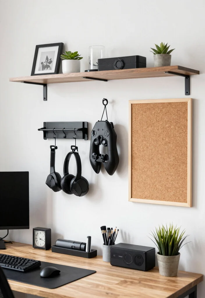 10 PC Desk Ideas for Gaming and Work Setups 8. Wall Mounted Accessories for Organization 0