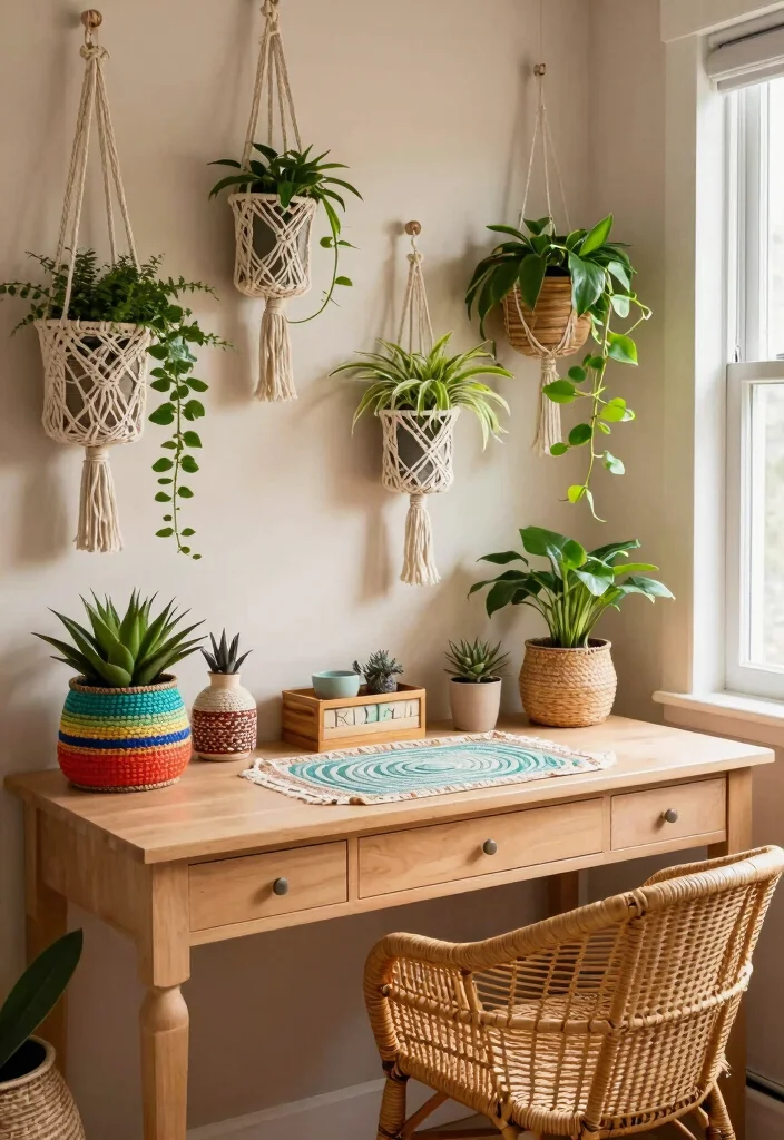 10 Repurposed Desk Ideas for Unique Budget Friendly Style 1 10 Repurposed Desk Ideas for Unique Budget Friendly Style 1. Boho Chic Desk with Macram Accents 0