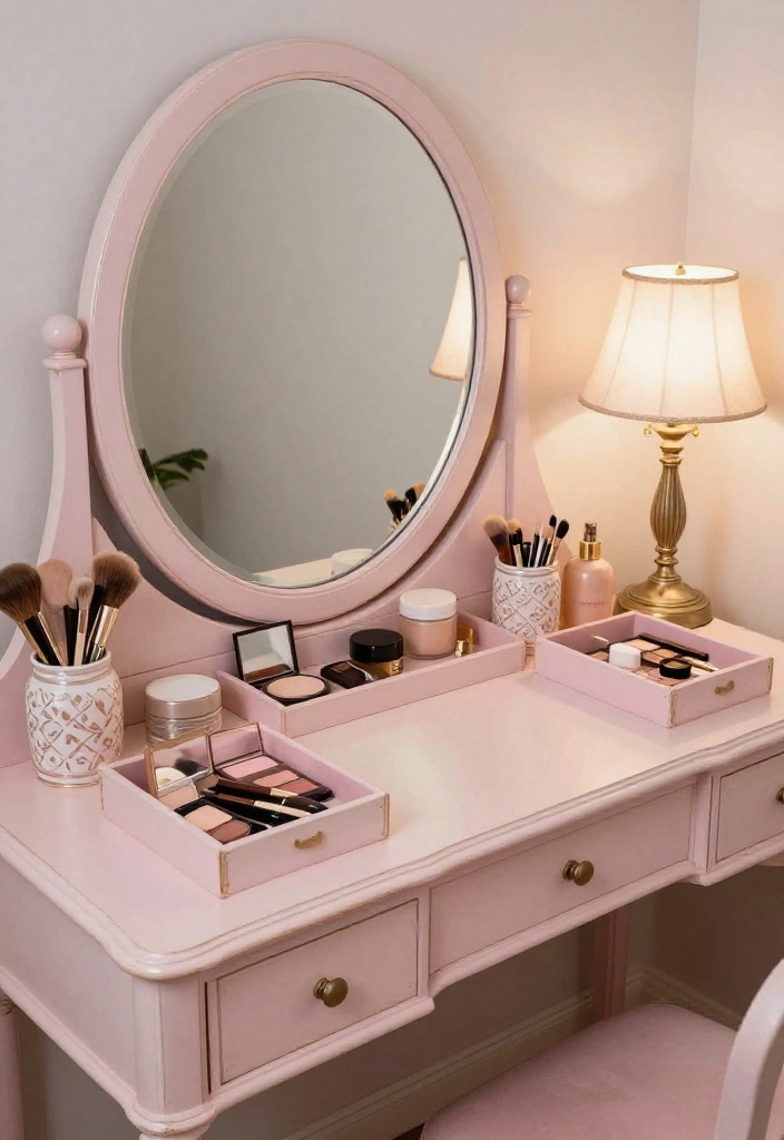 10 Repurposed Desk Ideas for Unique Budget Friendly Style 47 10 Repurposed Desk Ideas for Unique Budget Friendly Style 7. Repurposed Makeup Vanity Desk 0