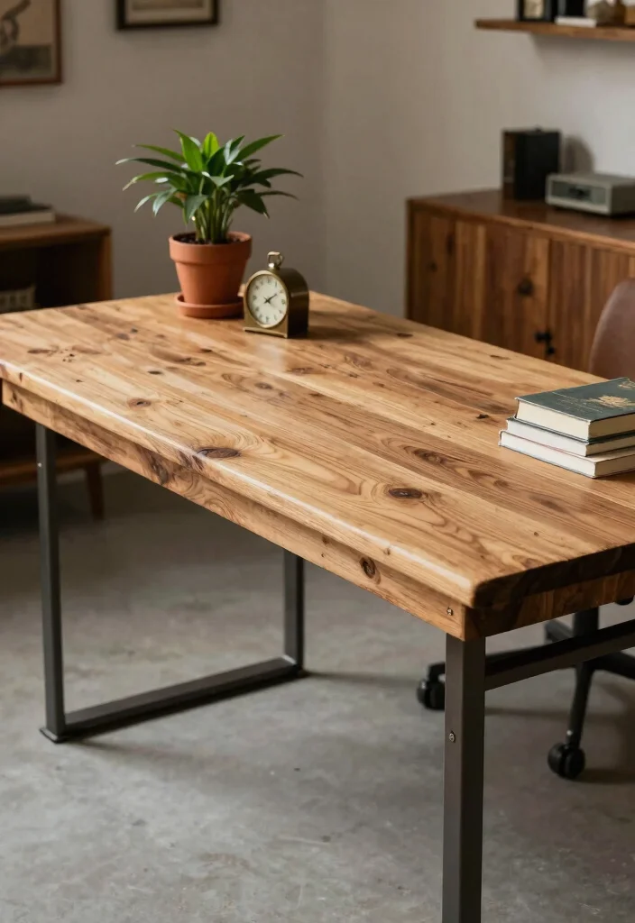 10 Rustic Desk Ideas with Warm Natural Texture 1 10 Rustic Desk Ideas with Warm Natural Texture 1. The Reclaimed Wood Statement Desk 0