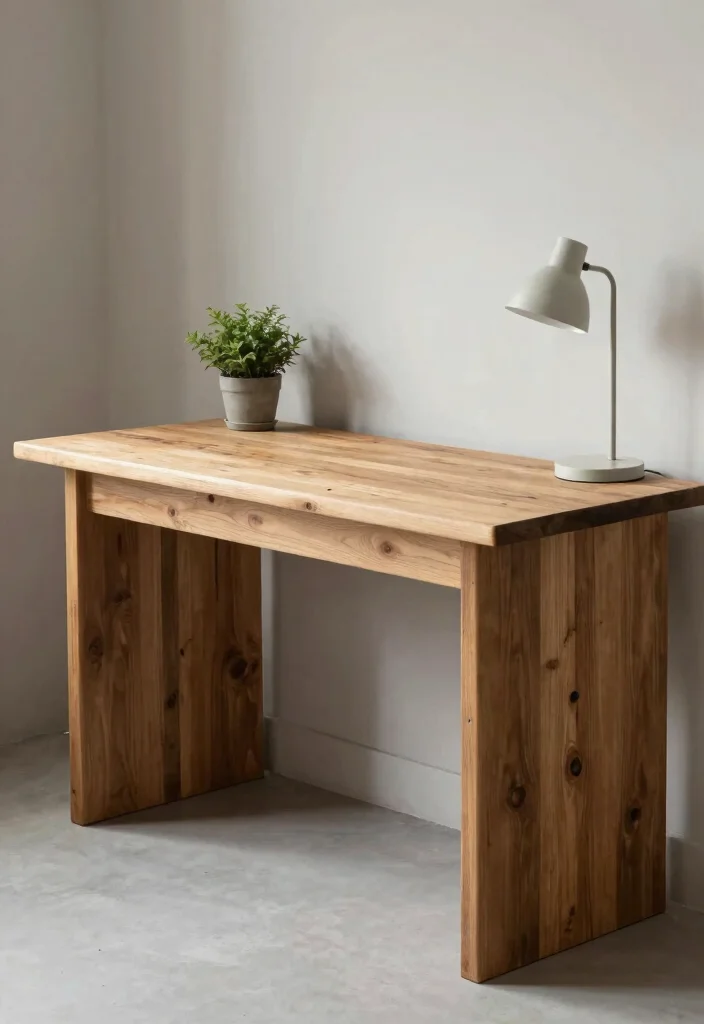 10 Rustic Desk Ideas with Warm Natural Texture 60 10 Rustic Desk Ideas with Warm Natural Texture 10. Minimalist Rustic Desk 0